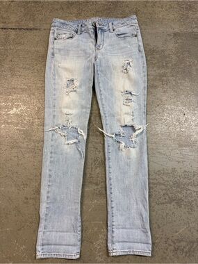 American Eagle Outfitters Light Blue Ripped Skinny Jeans
